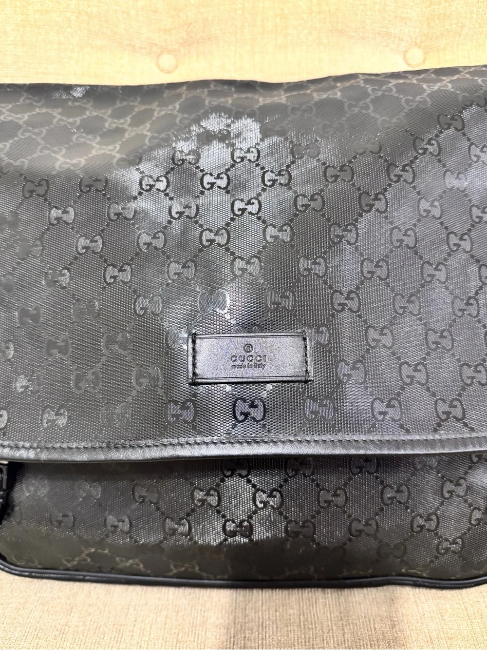 Gucci Black GG Messenger Shoulder Bag